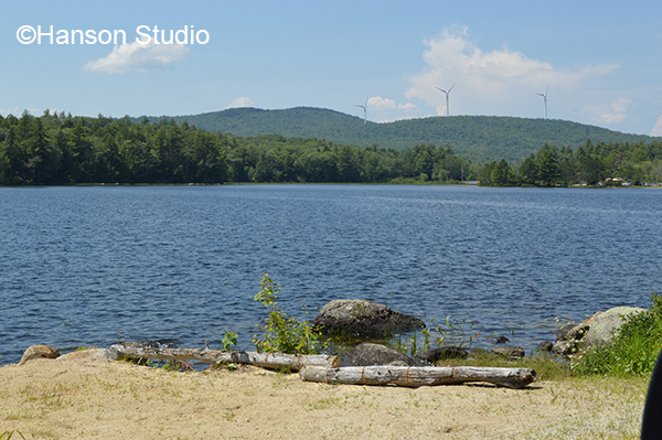 Antrim, NH - Gregg Lake, Beach, and Wind Turbines